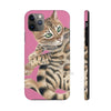 Cute Bengal Kitten Cat Watercolor Art Pink Case Mate Tough Phone Iphone 11 Pro Max