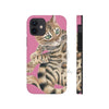 Cute Bengal Kitten Cat Watercolor Art Pink Case Mate Tough Phone Iphone 12 Mini