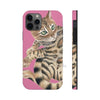 Cute Bengal Kitten Cat Watercolor Art Pink Case Mate Tough Phone Iphone 12 Pro