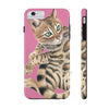 Cute Bengal Kitten Cat Watercolor Art Pink Case Mate Tough Phone Iphone 6/6S Plus