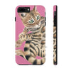 Cute Bengal Kitten Cat Watercolor Art Pink Case Mate Tough Phone Iphone 7 Plus 8