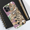 Cute Bengal Kitten Cat Watercolor Art Roses Case Mate Tough Phone