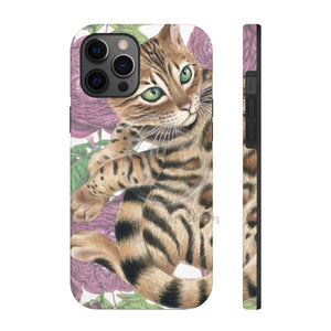 Cute Bengal Kitten Cat Watercolor Art Roses Case Mate Tough Phone Iphone 12 Pro Max
