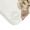 Cute Bengal Kitten Cat Watercolor Art White Bath Mat Home Decor