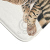 Cute Bengal Kitten Cat Watercolor Art White Bath Mat Home Decor