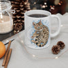 Cute Bengal Kitten Cat Watercolor Art White Blue Splash Mug 11Oz