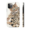 Cute Bengal Kitten Cat Watercolor Art White Case Mate Tough Phone Iphone 11 Pro