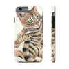Cute Bengal Kitten Cat Watercolor Art White Case Mate Tough Phone Iphone 6/6S