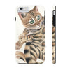 Cute Bengal Kitten Cat Watercolor Art White Case Mate Tough Phone Iphone 6/6S Plus