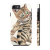 Cute Bengal Kitten Cat Watercolor Art White Case Mate Tough Phone Iphone 7 8