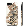 Cute Bengal Kitten Cat Watercolor Art White Case Mate Tough Phone Iphone 7 Plus 8