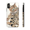 Cute Bengal Kitten Cat Watercolor Art White Case Mate Tough Phone Iphone Xs