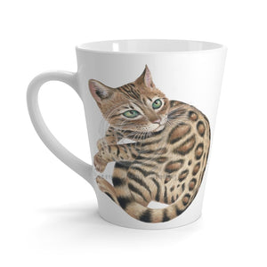Cute Bengal Kitten Cat Watercolor Art White Latte Mug 12Oz Mug