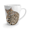 Cute Bengal Kitten Cat Watercolor Art White Latte Mug Mug