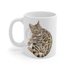 Cute Bengal Kitten Cat Watercolor Art White Mug 11Oz