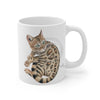 Cute Bengal Kitten Cat Watercolor Art White Mug 11Oz
