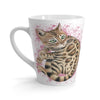 Cute Bengal Kitten Cat Watercolor Art White Pink Splash Latte Mug 12Oz Mug