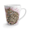 Cute Bengal Kitten Cat Watercolor Art White Pink Splash Latte Mug Mug