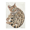 Cute Bengal Kitten Cat Watercolor Ivory Velveteen Plush Blanket 30 × 40 All Over Prints