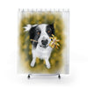 Cute Border Collie Dog Art Shower Curtain 71 × 74 Home Decor