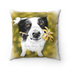Cute Border Collie Dog Art Square Pillow 14 × Home Decor