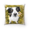 Cute Border Collie Dog Art Square Pillow Home Decor