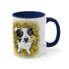 Cute Border Collie Watercolor Art Accent Coffee Mug 11Oz