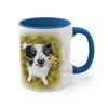 Cute Border Collie Watercolor Art Accent Coffee Mug 11Oz