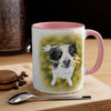 Cute Border Collie Watercolor Art Accent Coffee Mug 11Oz