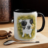 Cute Border Collie Watercolor Art Accent Coffee Mug 11Oz