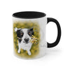 Cute Border Collie Watercolor Art Accent Coffee Mug 11Oz