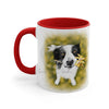 Cute Border Collie Watercolor Art Accent Coffee Mug 11Oz
