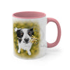 Cute Border Collie Watercolor Art Accent Coffee Mug 11Oz
