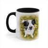 Cute Border Collie Watercolor Art Accent Coffee Mug 11Oz Black /