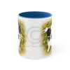 Cute Border Collie Watercolor Art Accent Coffee Mug 11Oz Blue /