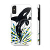 Cute Breaching Orca Whale Ink White Case Mate Tough Phone Cases Iphone X