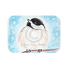 Cute Chickadee Bird Blue Watercolor Art Bath Mat 24 × 17 Home Decor