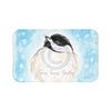 Cute Chickadee Bird Blue Watercolor Art Bath Mat 34 × 21 Home Decor