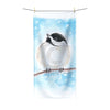 Cute Chickadee Bird Blue Watercolor Art Polycotton Towel 36 × 72 Home Decor