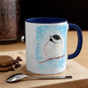 Cute Chickadee Bird Blue Watercolor On White Art Accent Coffee Mug 11Oz