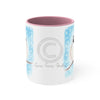 Cute Chickadee Bird Blue Watercolor On White Art Accent Coffee Mug 11Oz Pink /