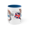 Cute Corgi Dog British Flag On White Art Accent Coffee Mug 11Oz Blue /