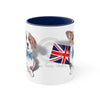 Cute Corgi Dog British Flag On White Art Accent Coffee Mug 11Oz Navy /