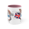 Cute Corgi Dog British Flag On White Art Accent Coffee Mug 11Oz Pink /