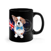 Cute Corgi Dog English Flag Art Black Mug 11Oz Mug