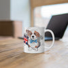 Cute Corgi Dog English Flag Art Mug 11Oz
