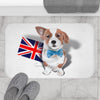 Cute Corgi Dog English Flag Art White Bath Mat Home Decor