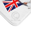Cute Corgi Dog English Flag Art White Bath Mat Home Decor