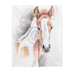 Cute Ginger Appaloosa Foal Horse Watercolor Art Velveteen Plush Blanket 50 × 60 All Over Prints