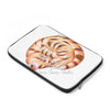Cute Ginger Cat Fur Ball Ink On White Laptop Sleeve